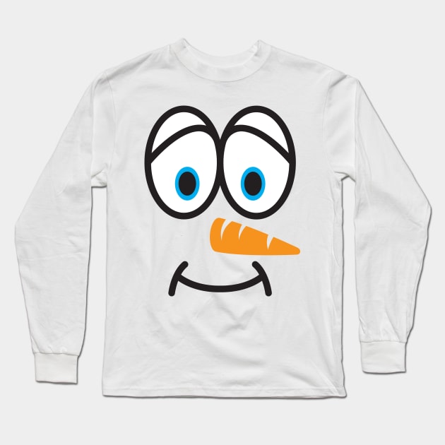 snowman face Long Sleeve T-Shirt by MZeeDesigns